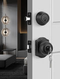 Matte Black Exterior Door Knob and Deadbolt Set - Keyed-Different