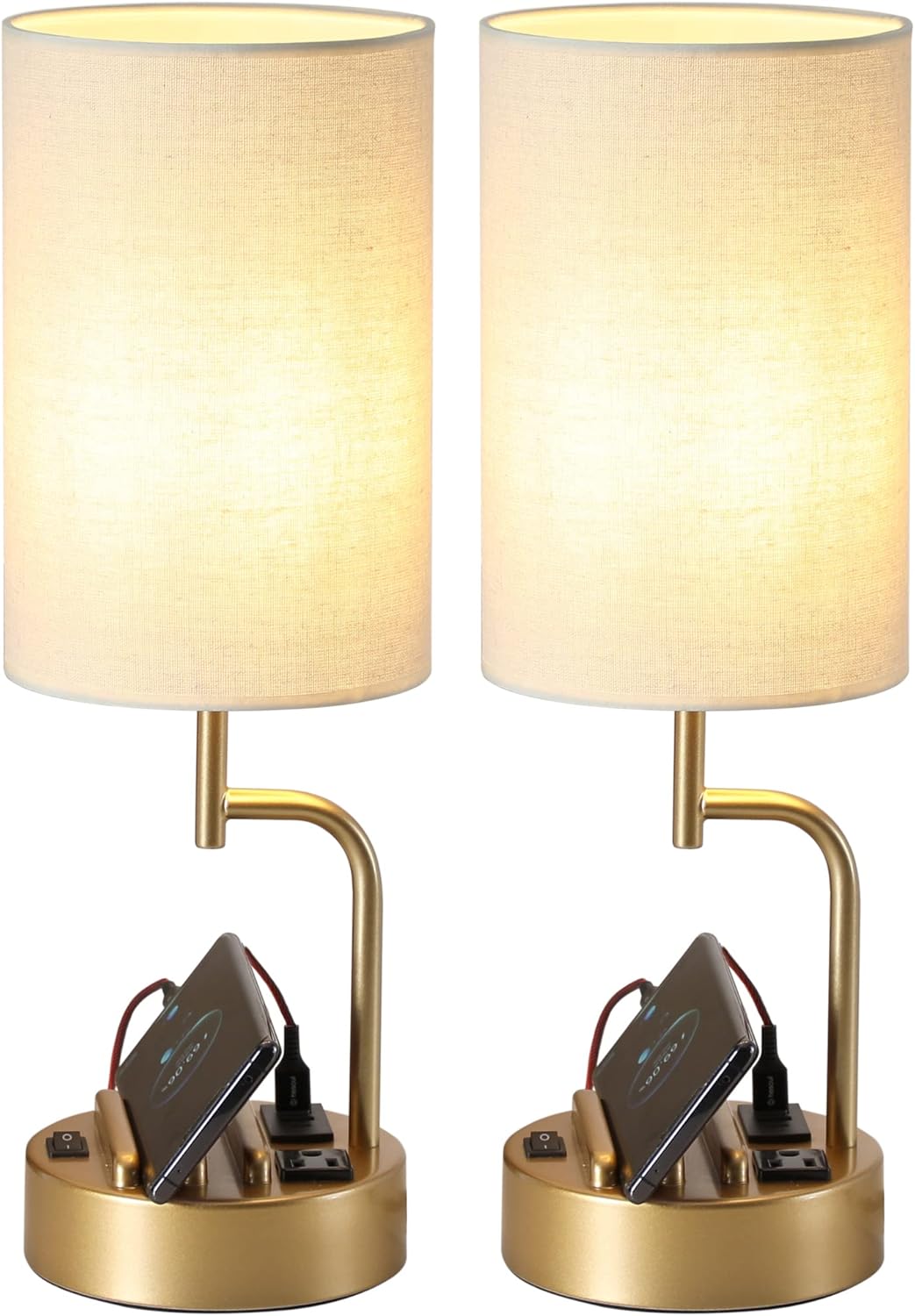 Dreamholder Table Lamp with USB Ports and AC Outlet for Home