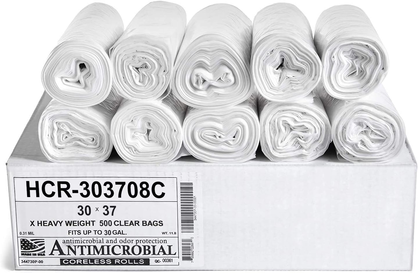 High Density Trash Bags 30 Gallon, 500 Count, Clear Quality