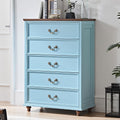 Farmhouse 5 Drawer Dresser for Bedroom - Rustic Mid Century Organizer