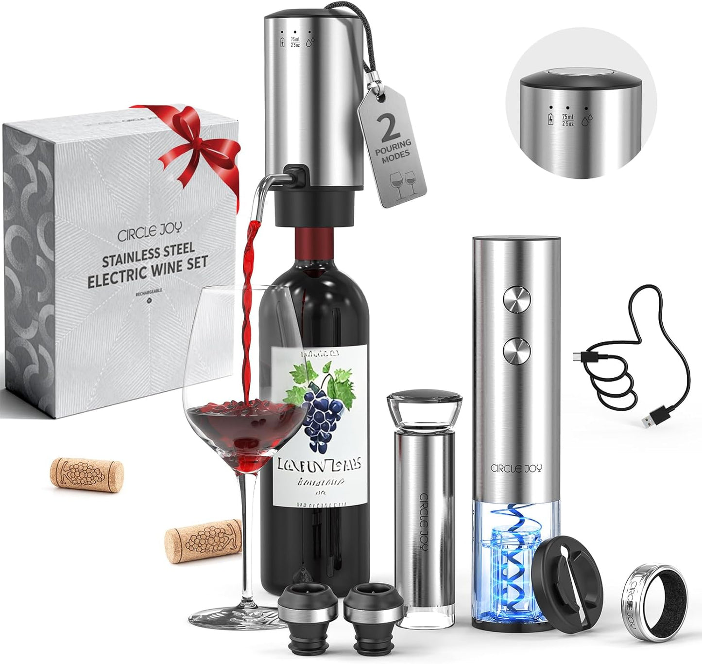 CIRCLE JOY Electric Wine Opener Set for Effortless Wine Enjoyment