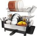 Dish Rack and Drainboard Set 2-Tier Stainless Steel - Large Capacity