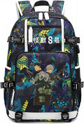 Anime Kaiju No. 8 Canvas Laptop Backpack 18in Daypack - USB Ready