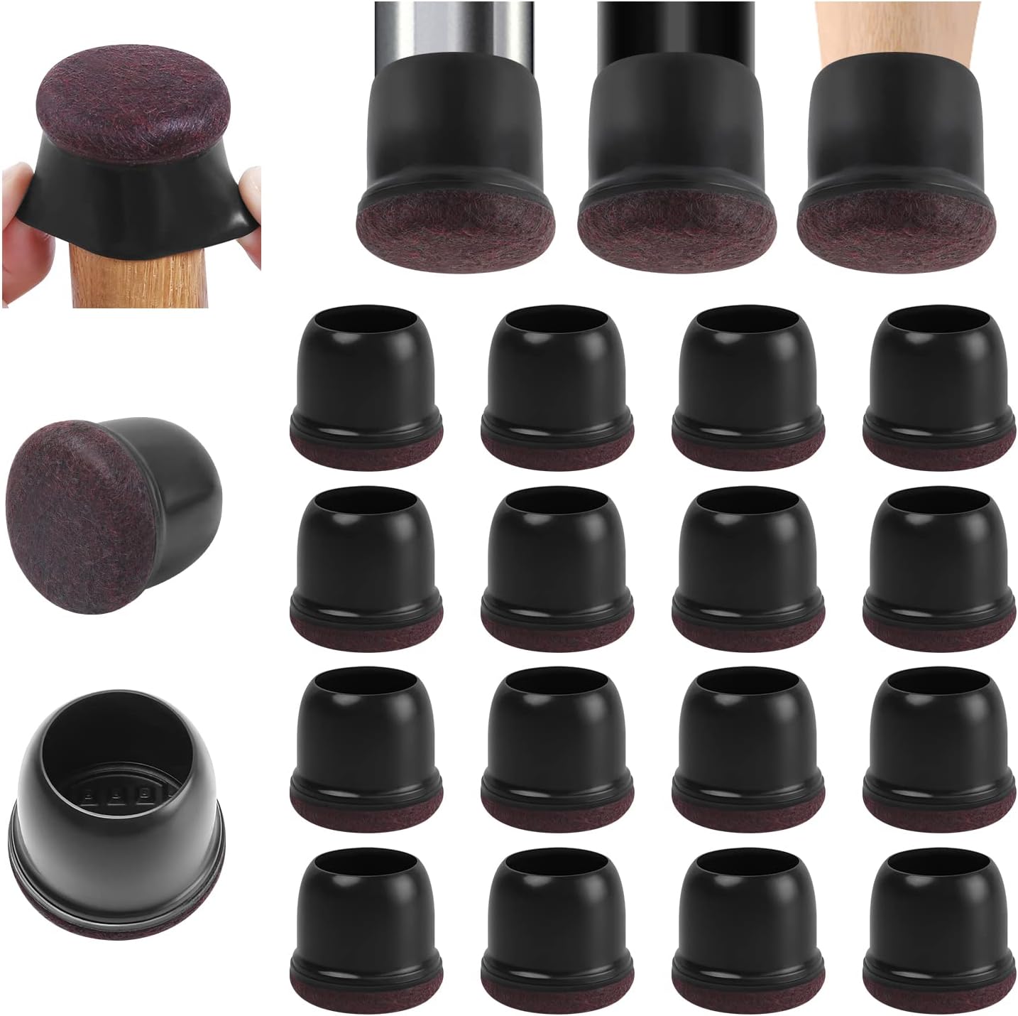 Ezprotekt 24 Pcs Chair Leg Floor Protectors: Noise-Free Floors!
