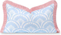 Coastal Grandmillennial Lumbar Pillow Cover 12x20 - Weather Resistant