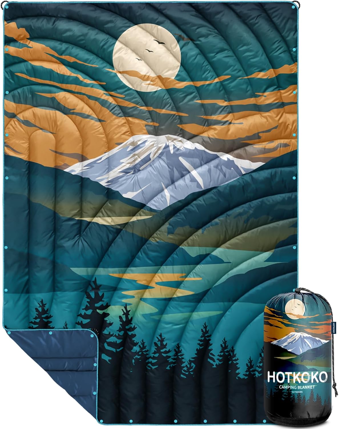 Lightweight Puffy Printed Camping Blanket for Outdoor Adventures