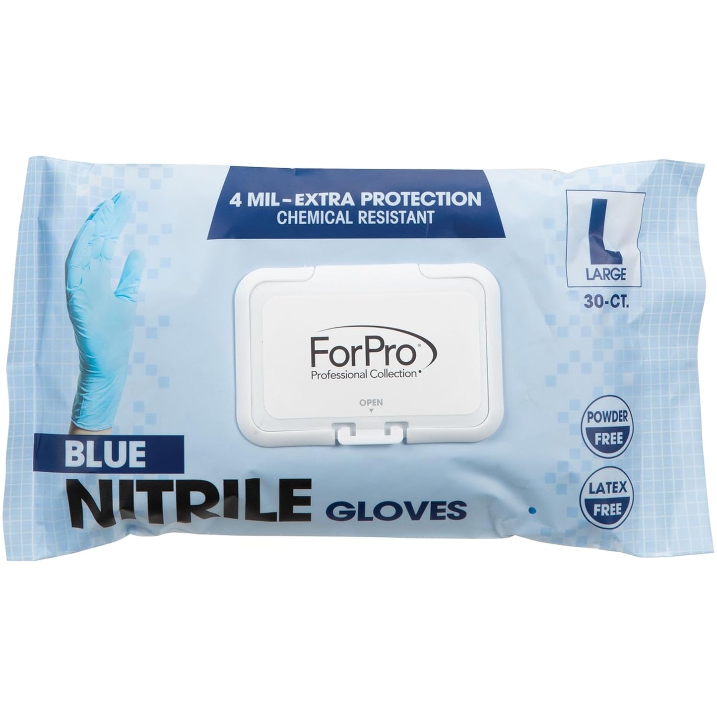 Chemical-Resistant Nitrile Gloves, Latex-Free, Food Safe - 30ct