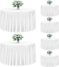Fixwal White Round Tablecloth 60 in for 30 in Tables - 6 Pack