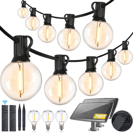 200FT Solar String Lights Outdoor Waterproof with Remote Control