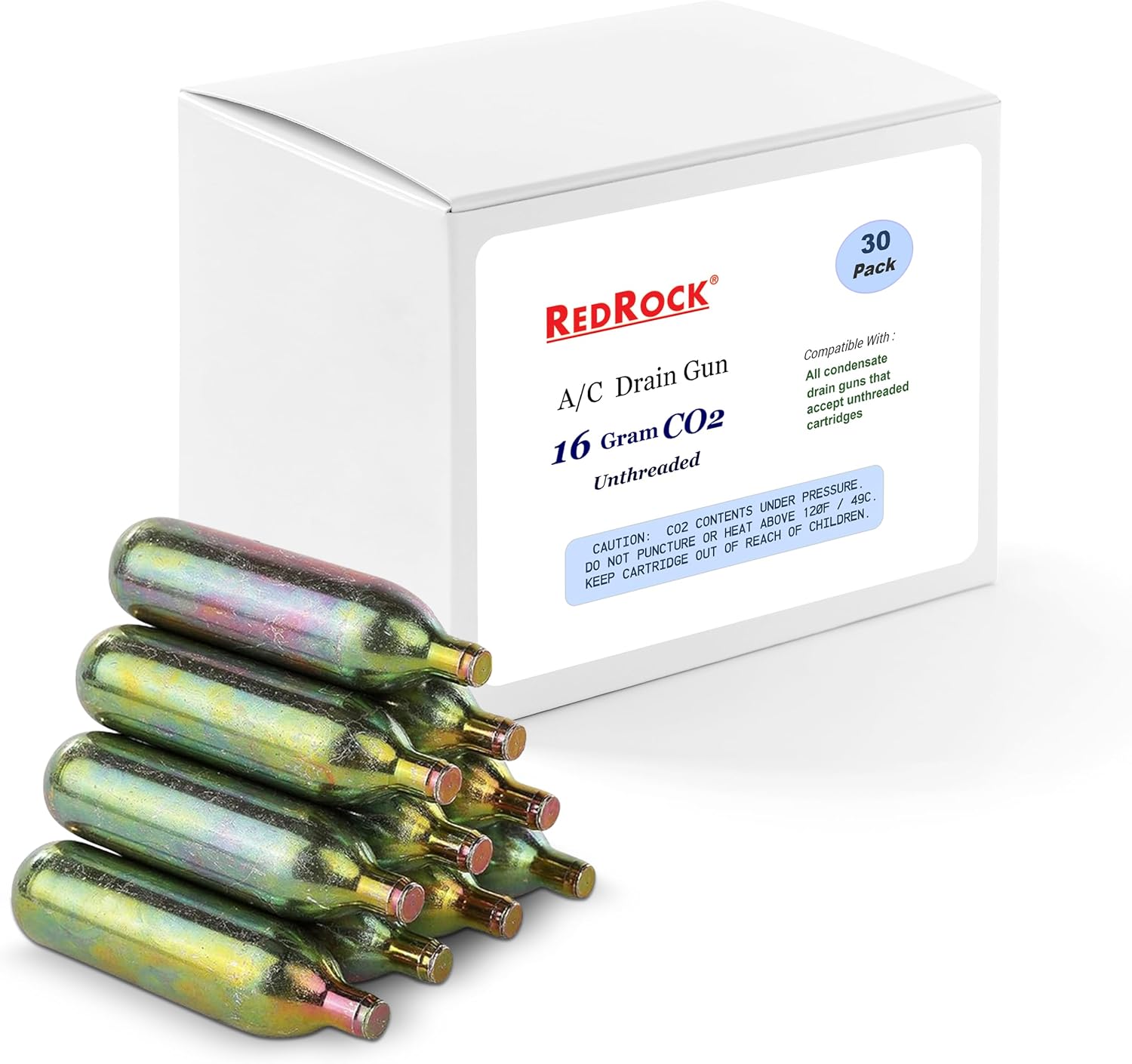 RedRock 16 Gram Unthreaded CO2 Cartridges for Gallo Drain Gun