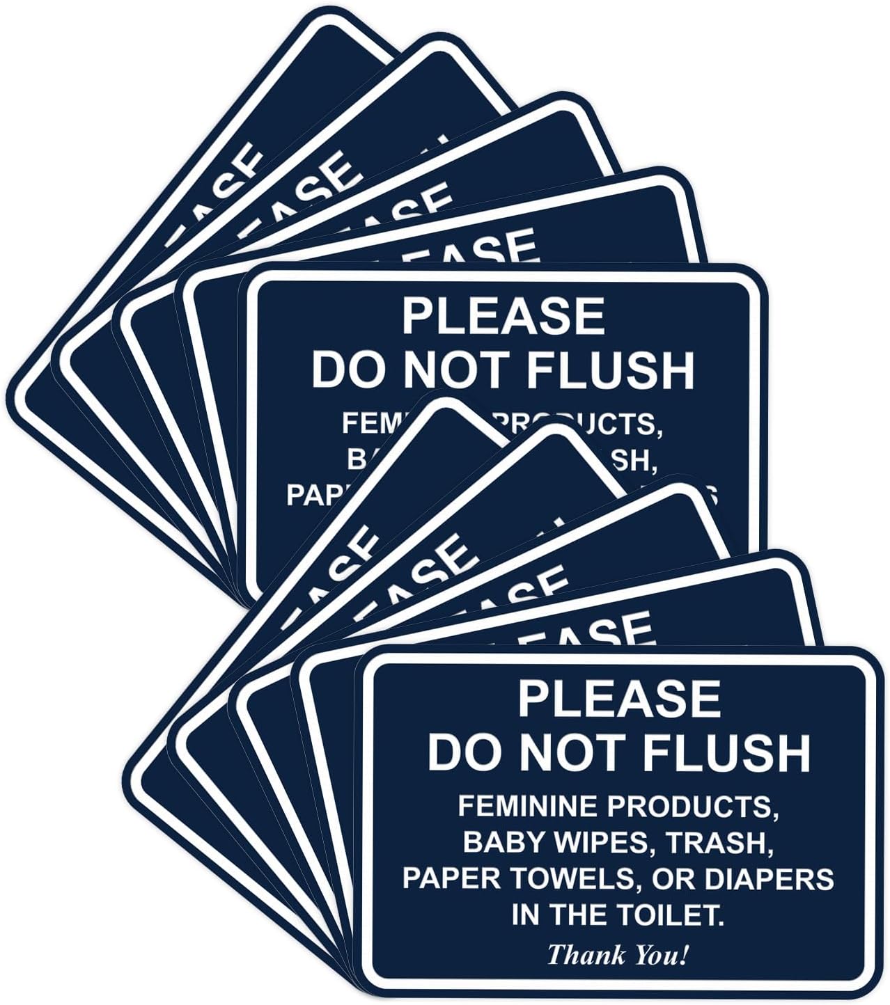 Classic Framed Please Do Not Flush Sign - 10 Pack for Restrooms