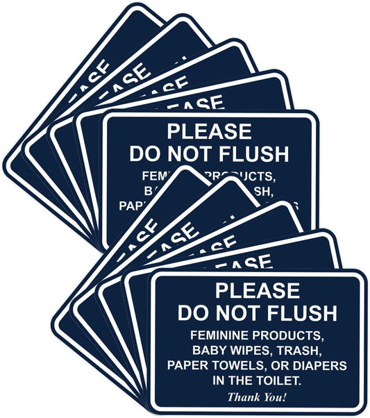 Classic Framed Please Do Not Flush Sign - 10 Pack for Restrooms