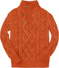 Kids Turtleneck Cable Knit Pullover Sweater for Boys - Warm & Soft