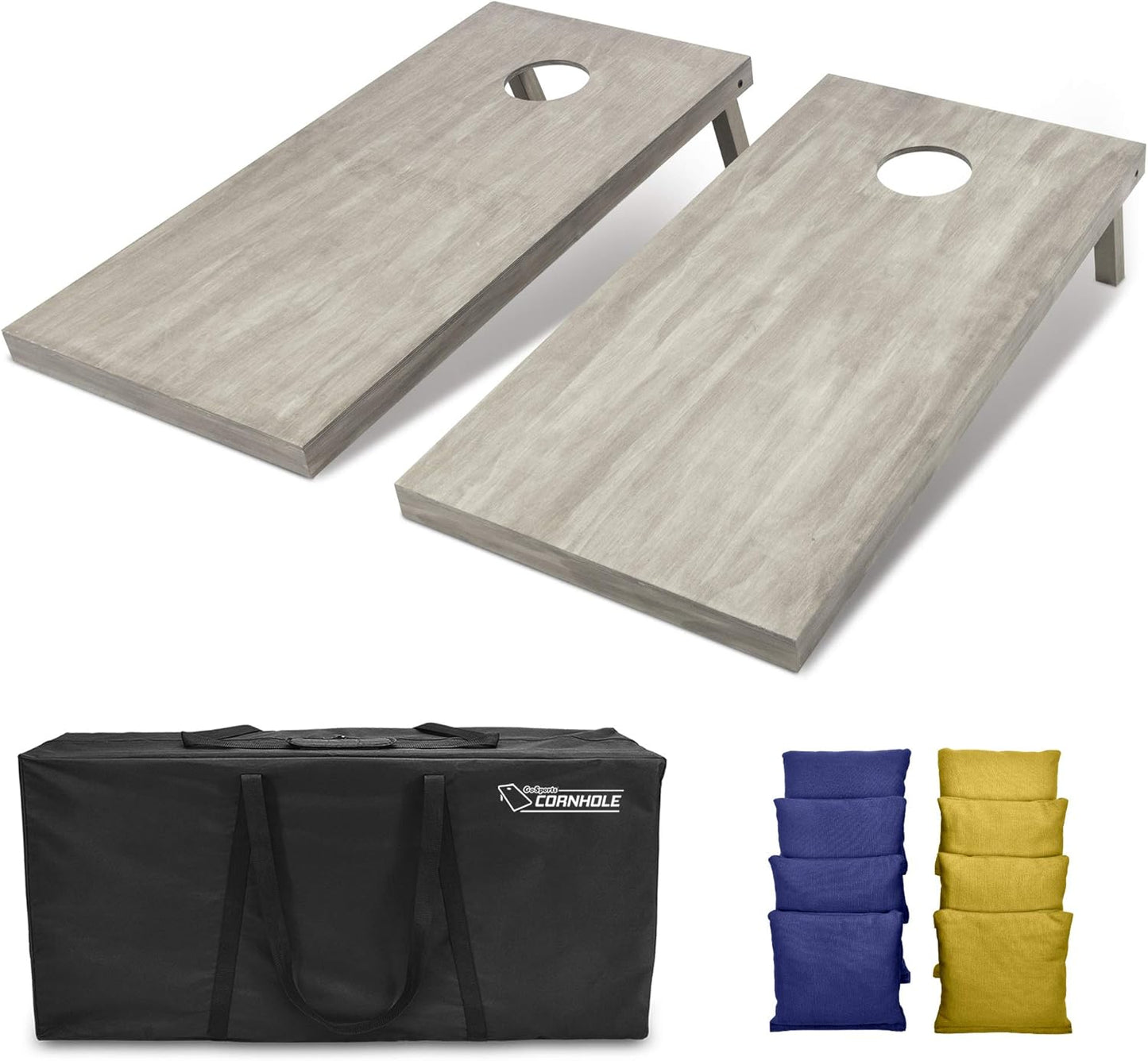 GoSports 4 ft x 2 ft Wooden Cornhole Boards Set with Bags
