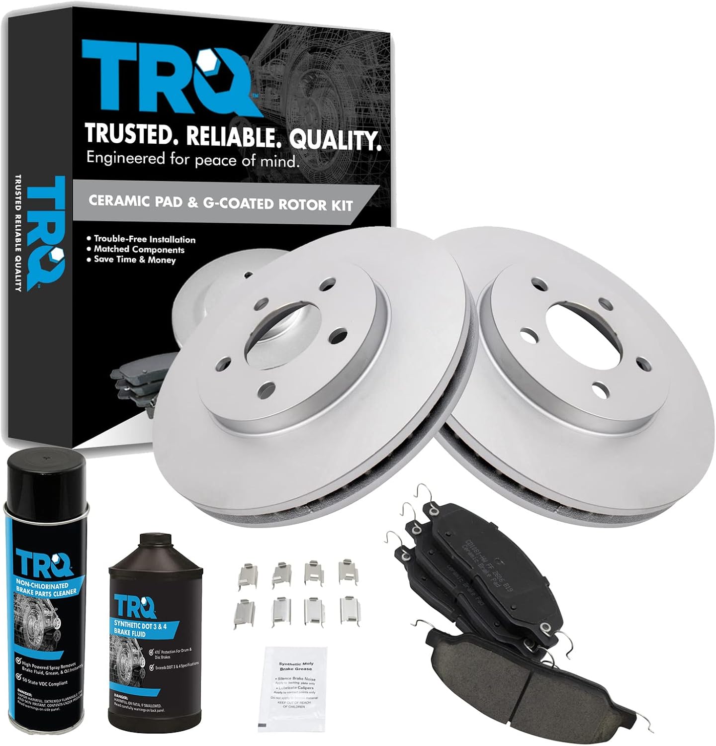TRQ Front Brake Pad & Rotor Kit for 2005-2010 Ford Mustang