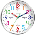 14 Inch Wall Clock for Kids Learning to Tell Time - Colorful Teaching