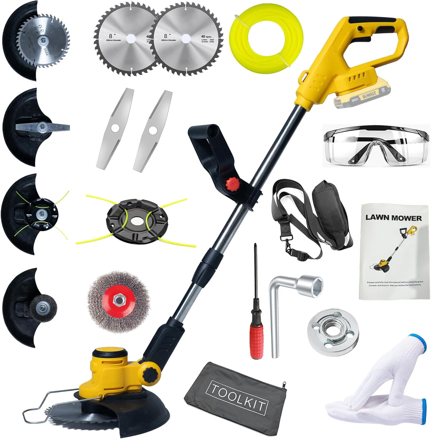 Electric Weed Wacker Cordless for Dewalt 20V Battery Users