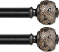 2 Pack Curtain Rod 32 to 58 in Telescoping Splicing Rods Black