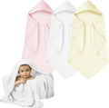 Hooded Baby Towels 3 Pack Muslin Cotton Set - Super Soft, Absorbent
