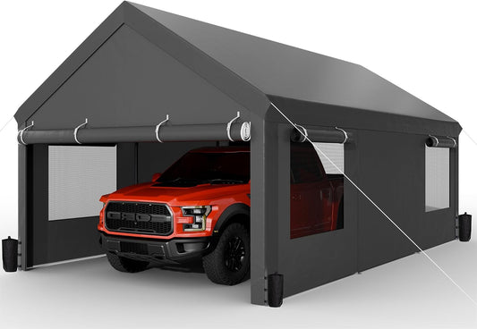 JAMFLY 12x20 ft Heavy Duty Portable Carport