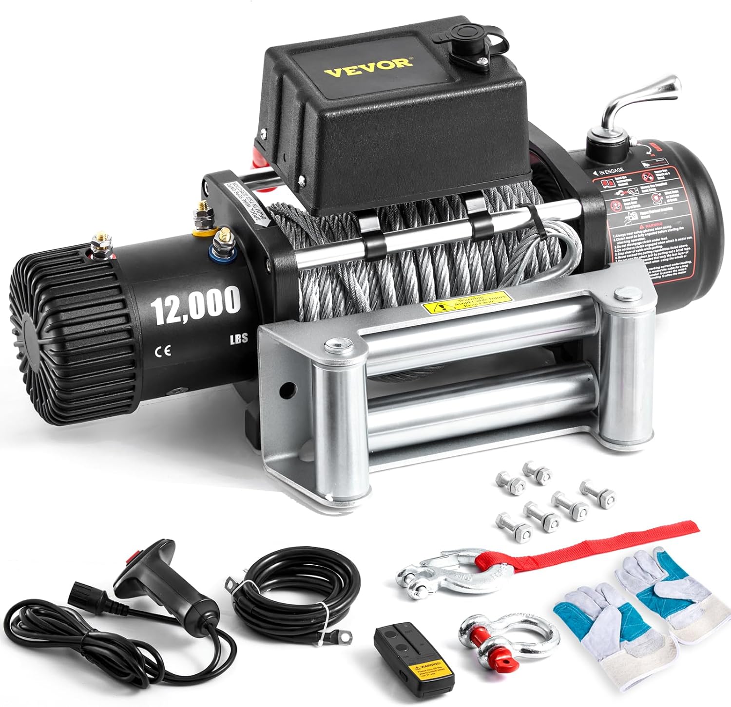 VEVOR 12000lbs Electric Winch for Jeep, UTV, and ATV Recovery