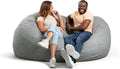 Big Joe Fuf XXL 6ft Foam Bean Bag Chair, Removable Cover, Fog Lenox