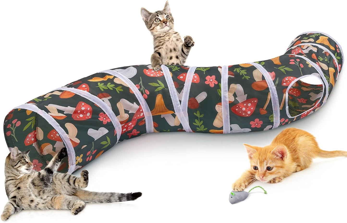 Foldable S-Shape Peekaboo Cat Tunnel: Interactive Fun!