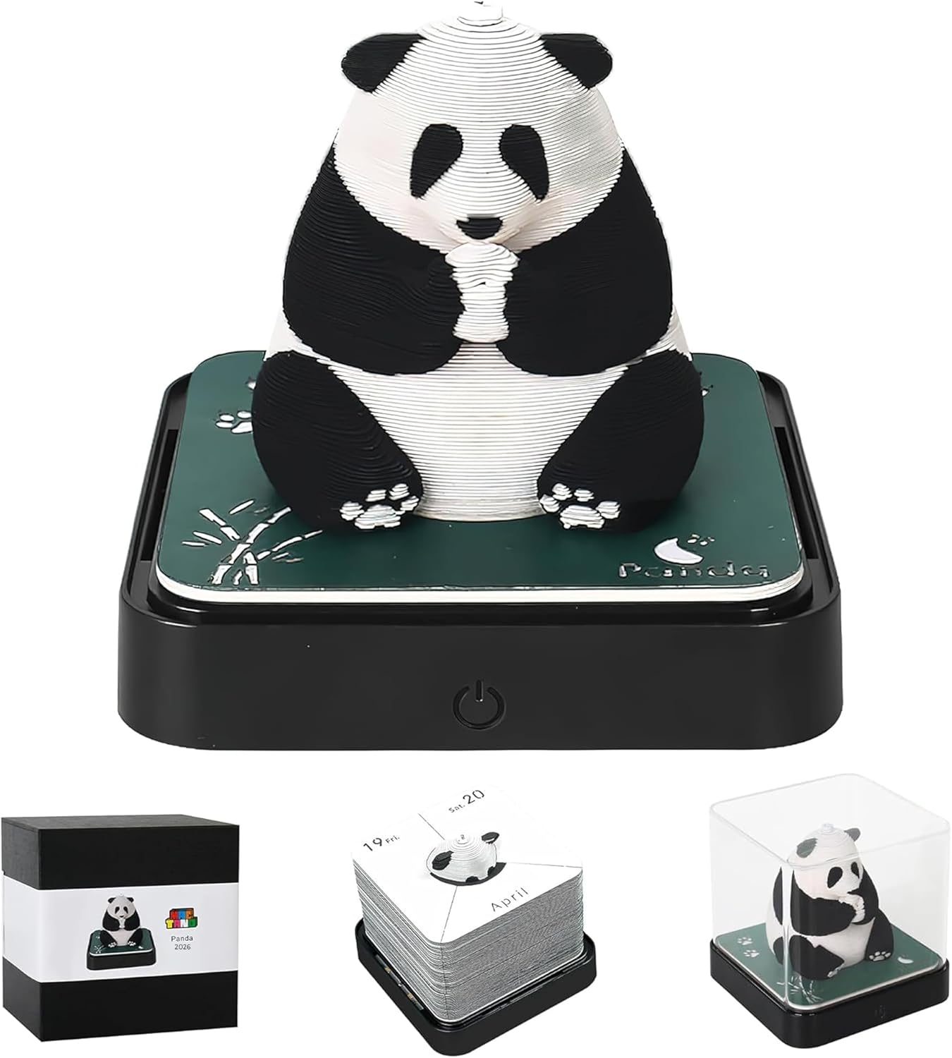 3D Art Calendar 2026 - Creative Panda Memo Pad for DIY Lovers