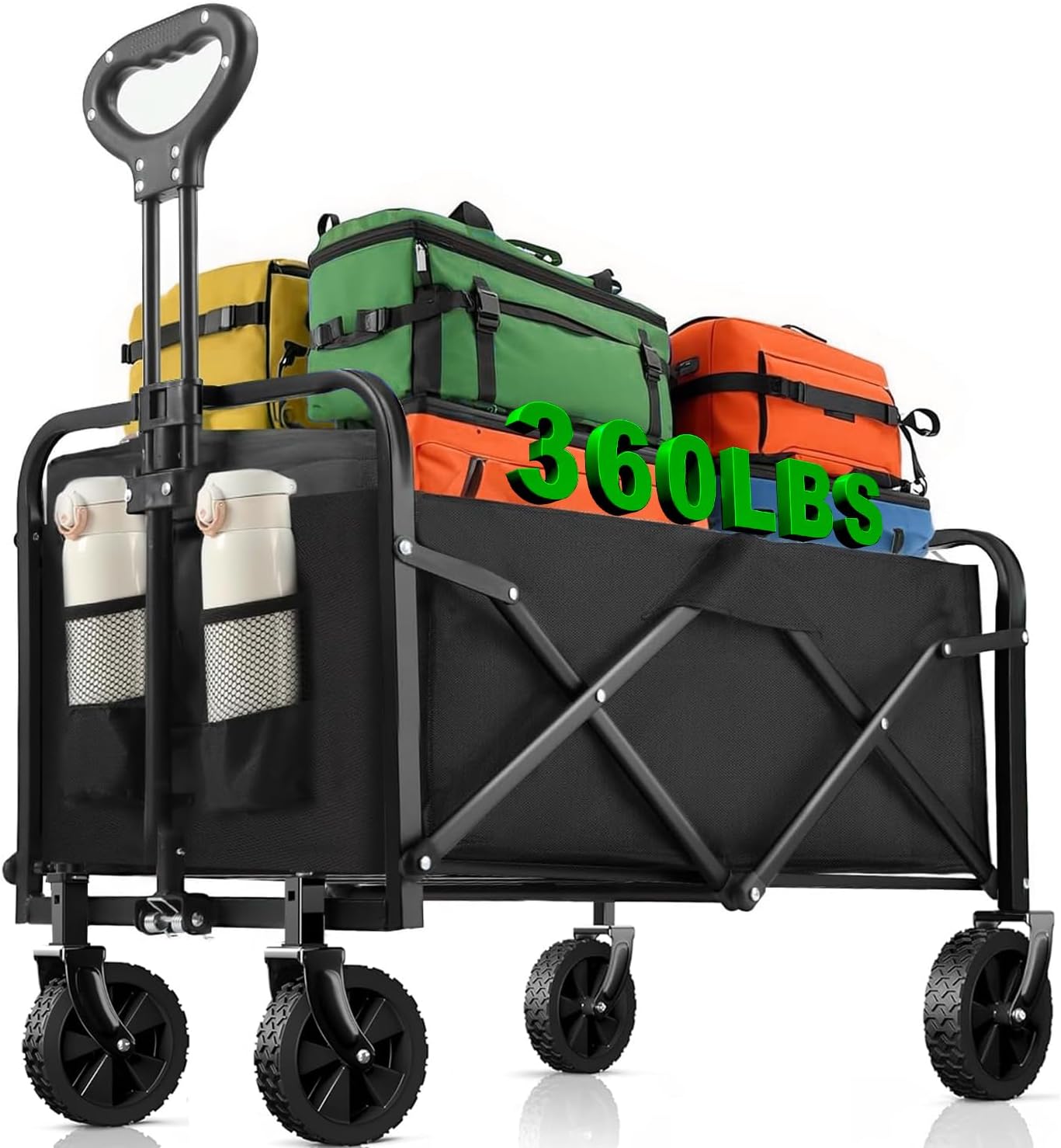 Collapsible Wagon Cart with 360lbs Capacity for All Uses