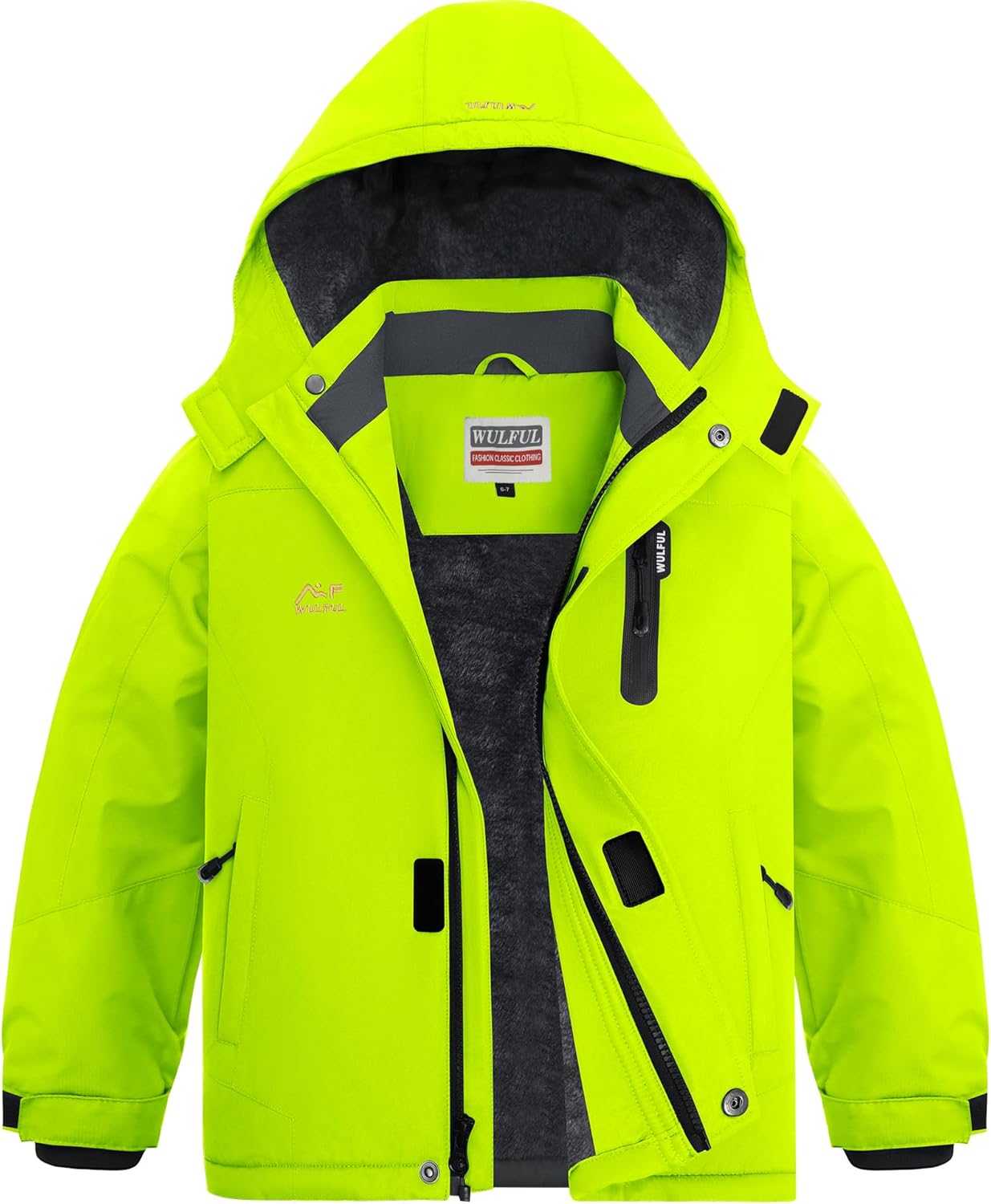 WULFUL Boy's Waterproof Ski Jackets for Cold Weather Fun