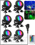 T-SUN Color Pond Lights with Timer - Bright 6-Head Underwater LEDs