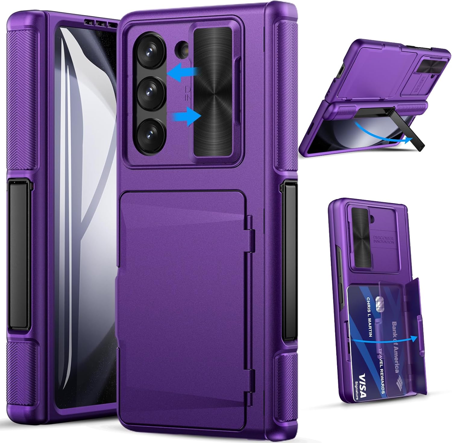 GBEE Galaxy Z Fold 5 Case with Kickstand & Card Holder Features
