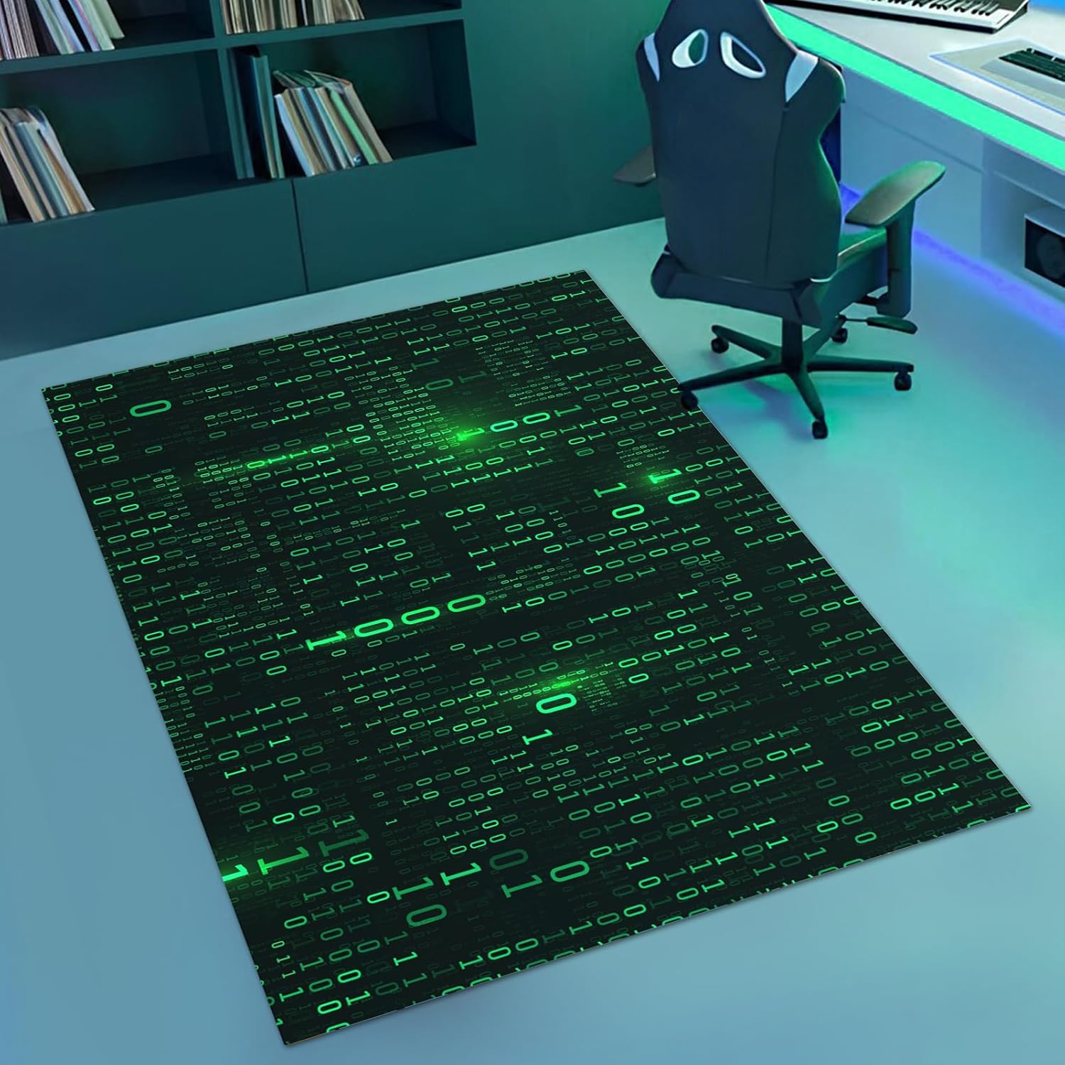 Binary Code Washable Gamer Rug - Non-Slip & Stylish!