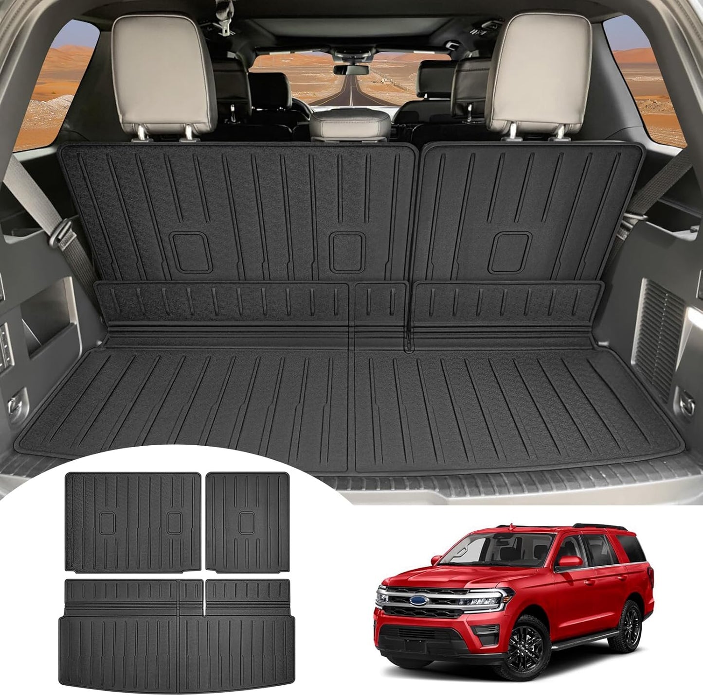 Cargo Mat with Seat Back Cover for 2018-2024 Ford Expedition