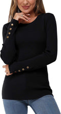Newshows Women's Fall Fashion Sweater Long Sleeve Crew Neck Button