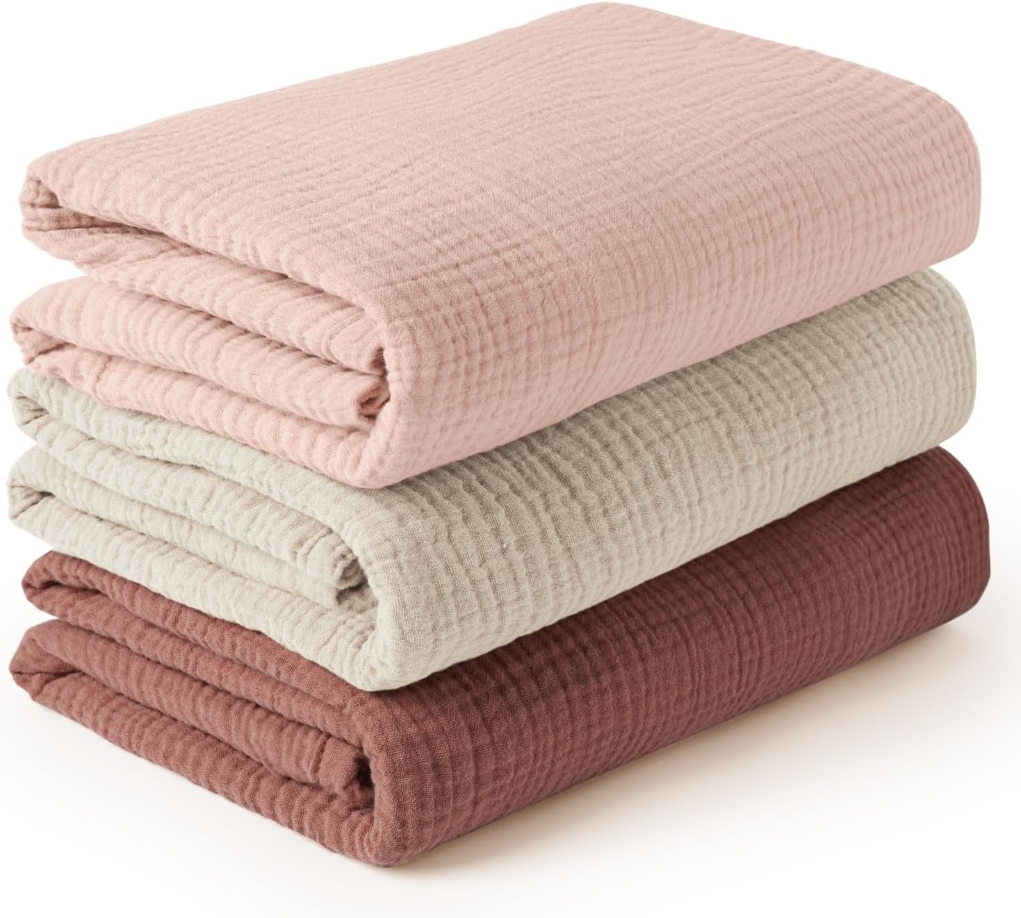 Konssy Muslin Swaddle Blankets - Soft, Breathable, Large Size