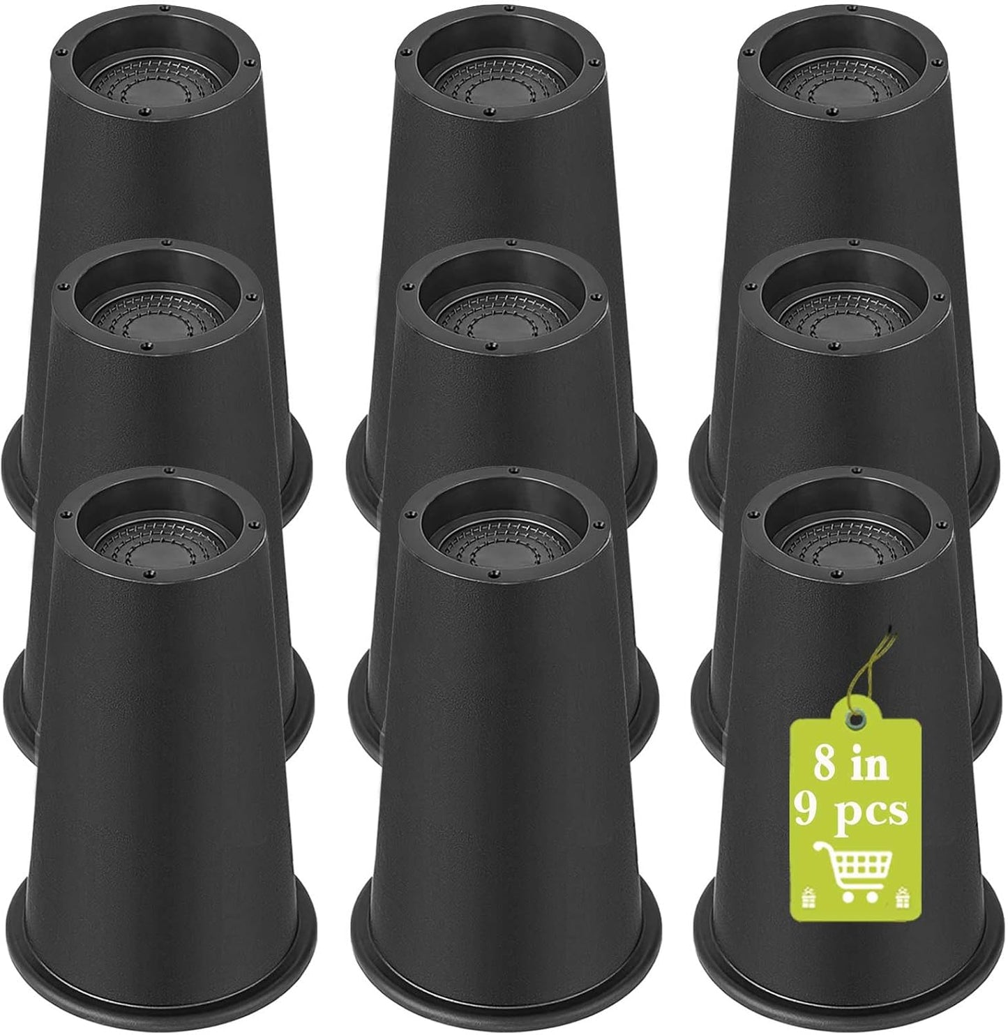 9 Pack Heavy Duty Furniture Risers for Bed, Couch, and Desk