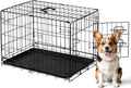 DUMOS Dog Crate 30 in Medium Single Door - Foldable, Leak-Proof Tray