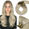 U Tip Human Hair Extensions 22in Long Straight - Natural Volume