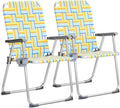 Aluminum Patio Lawn Chairs Folding Set of 2 - Portable Comfort
