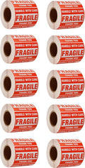 Immuson Warning Fragile Tape 3 in x 2 in Labels - High Visibility Pack