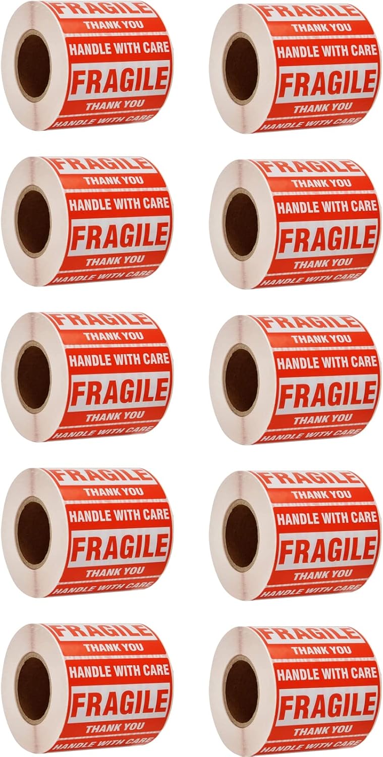 Immuson Fragile Handle with Care Warning Tape for Shipping