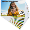 Magnetic Picture Frame 4x6 100 Pack - Clear White Border for Fridge
