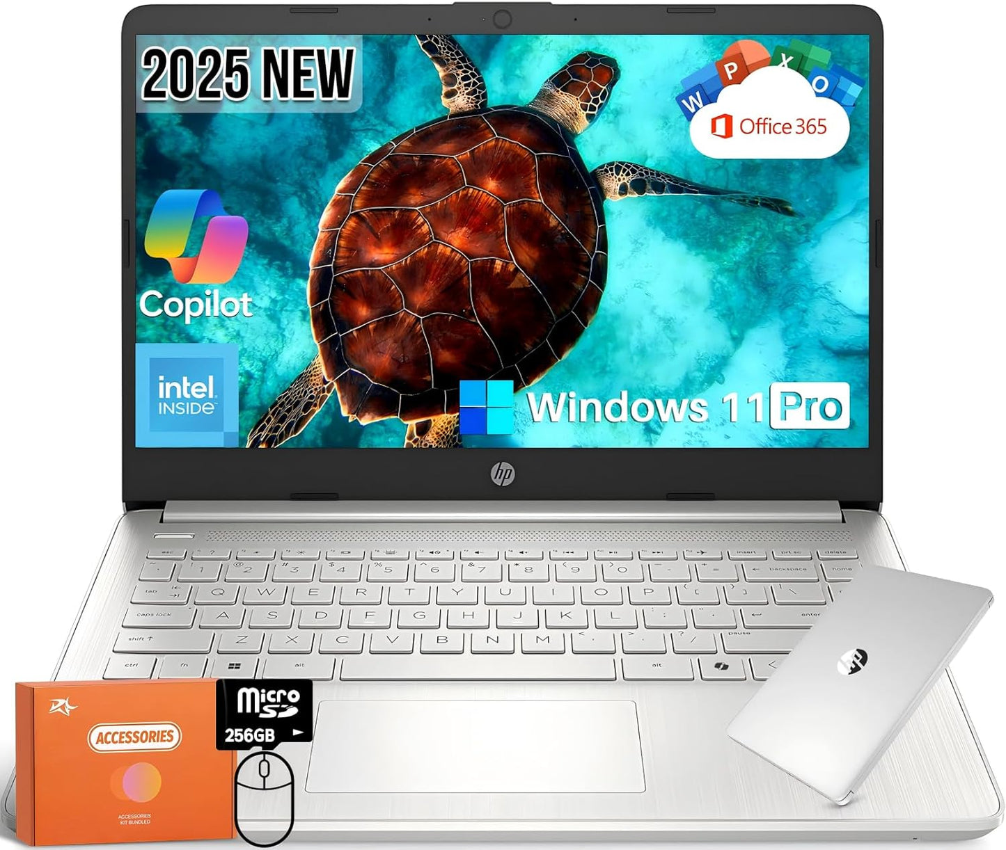 HP 14 Inch HD Laptop with Intel N150, 16GB RAM, 384GB Storage