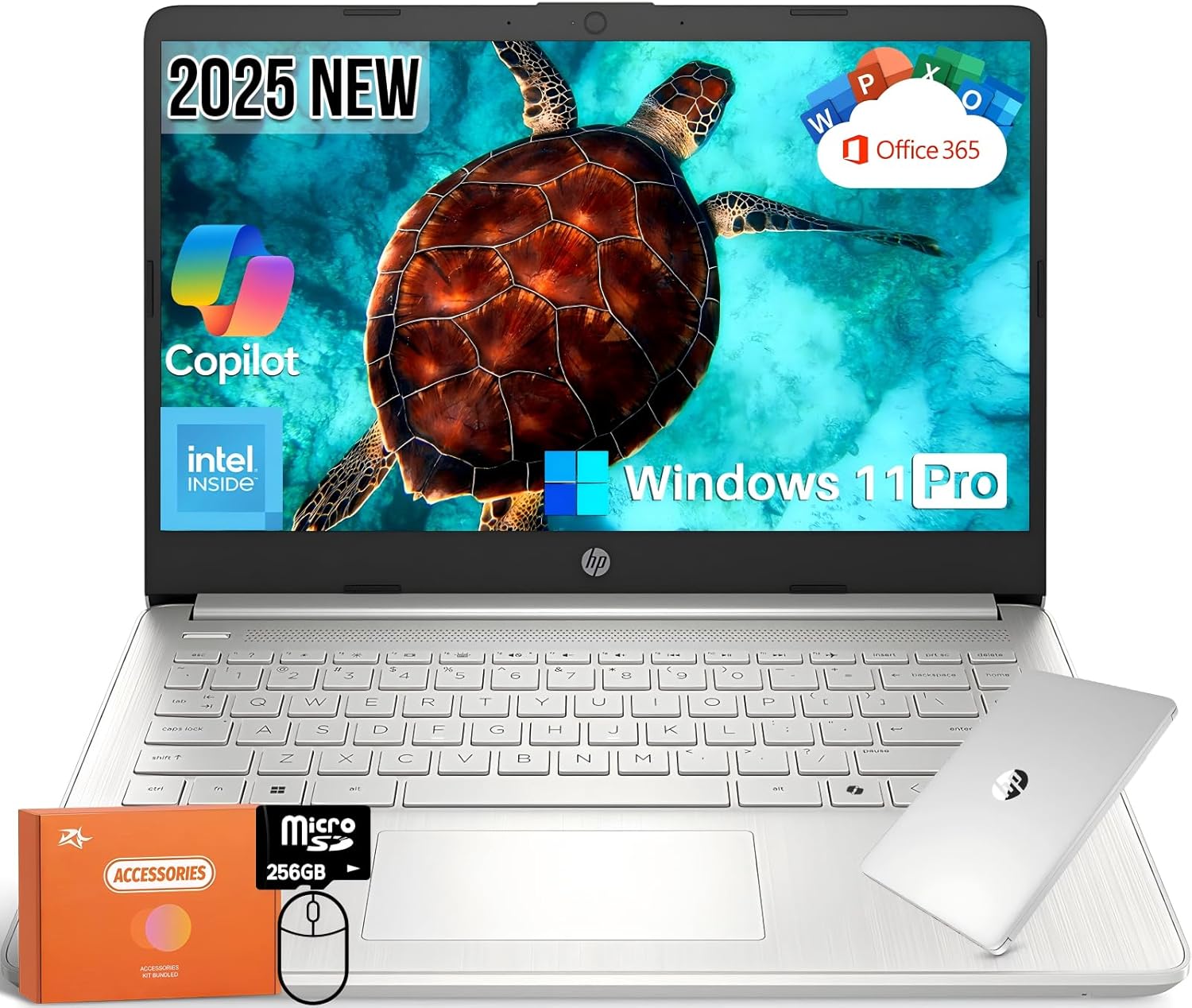 HP 14 Inch HD Laptop with Intel N150, 16GB RAM, 384GB Storage
