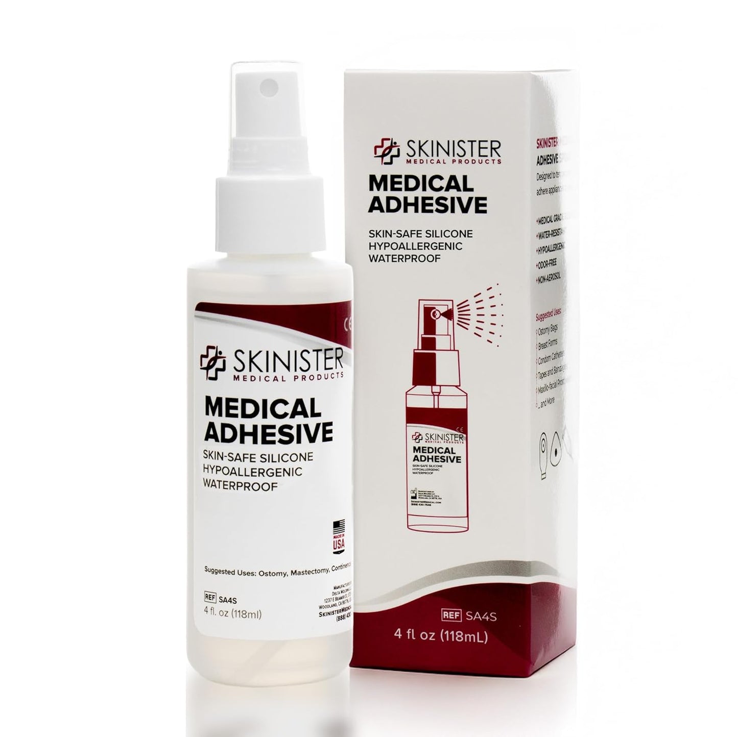 Medical Adhesive Spray for Ostomy Bags and Prosthetics - 4oz