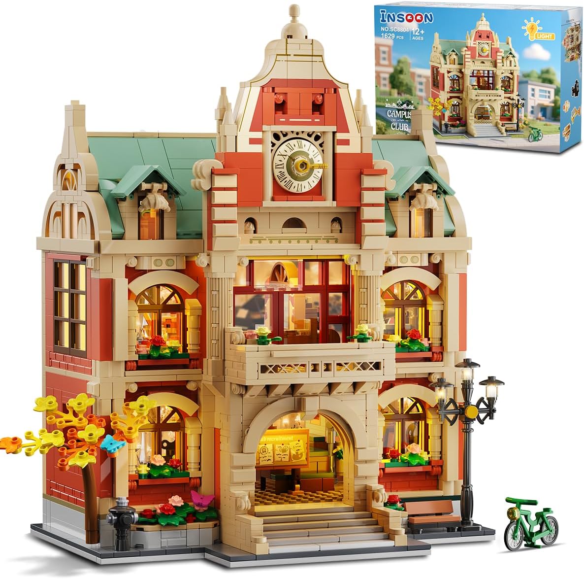 University Club House Building Set with Light for Creative Minds