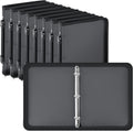 Teling 8 Pcs Zipper Binders with 3 Ring Zipper Binder - Clear Plastic