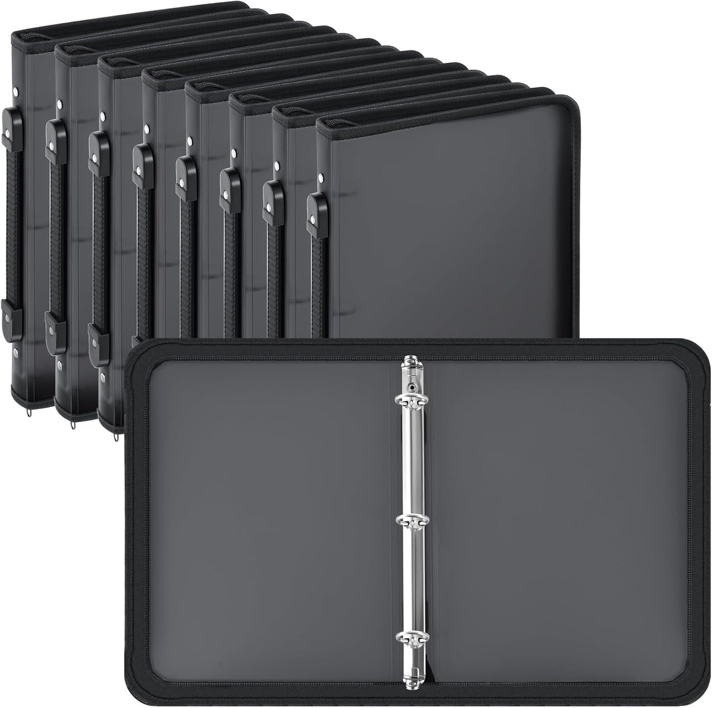 Teling 8 Pcs Zipper Binders for Projects and School Work