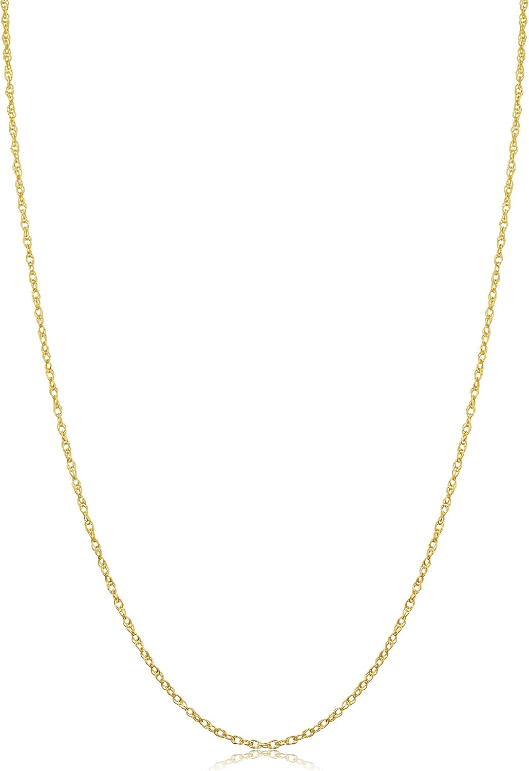 Kooljewelry 10k Yellow Gold Rope Chain Necklace - Lightweight Style